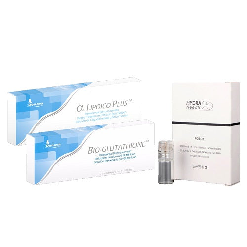 Kit Hydra 20 Manchas Anti-Edad - Incluye 20 Micro Needle - Bio-Glutathione - Alpha Lipoico